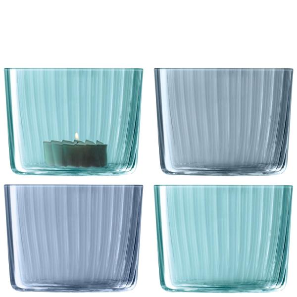 LSA | G060-07-138A | Gems Tealight Holder H6cm Assorted Sapphire x 4