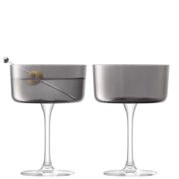LSA | G1768-08-689 | Lunar Champagne Or Cocktail Glass 230ml Grey Set Of 2 Pieces