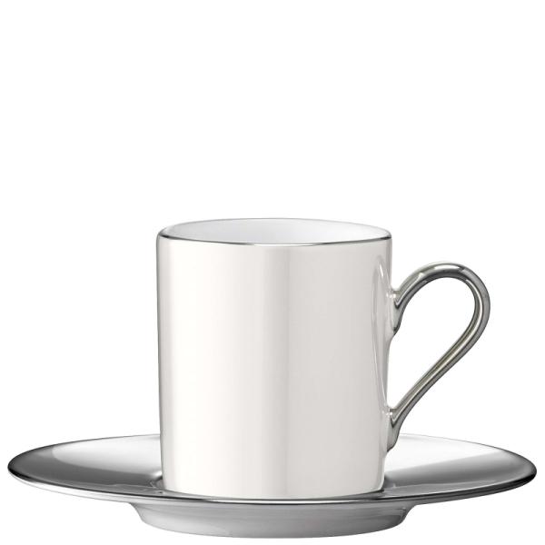 LSA | P055-01-385 | Palazzo Coffee Cup & Saucer 100ml Pearl/Platinum